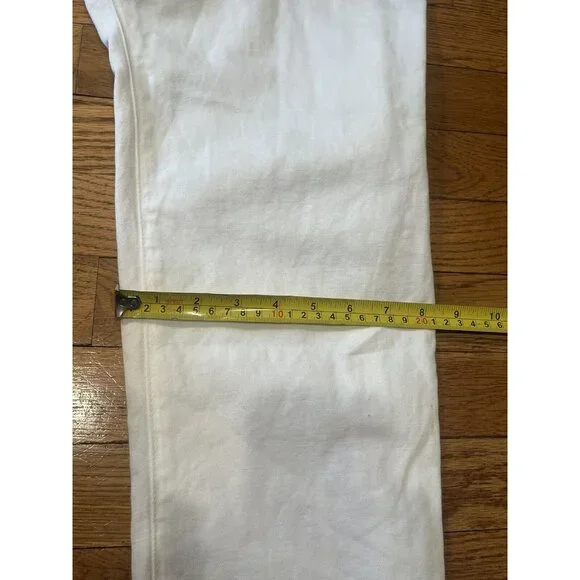 NWT NILI LOTAN Bias Linen/Cotton Pants in White Size 10 3NL135 MSRP $375